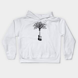 Bass Guitar Tree Light Theme Kids Hoodie